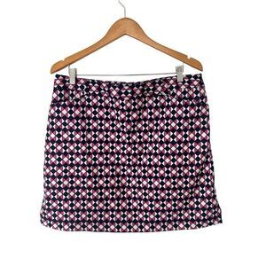 Nivo by Lanctot Pink Navy Geometric Athletic Golf Skort Skirt